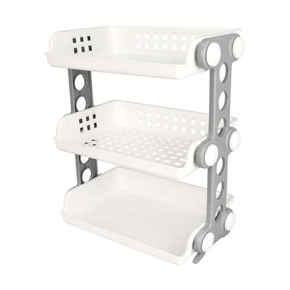 ชั้นวางของ 3 ชั้น STACKO ME 46.7x26.5x52.3 ซม. สีขาว/เทา