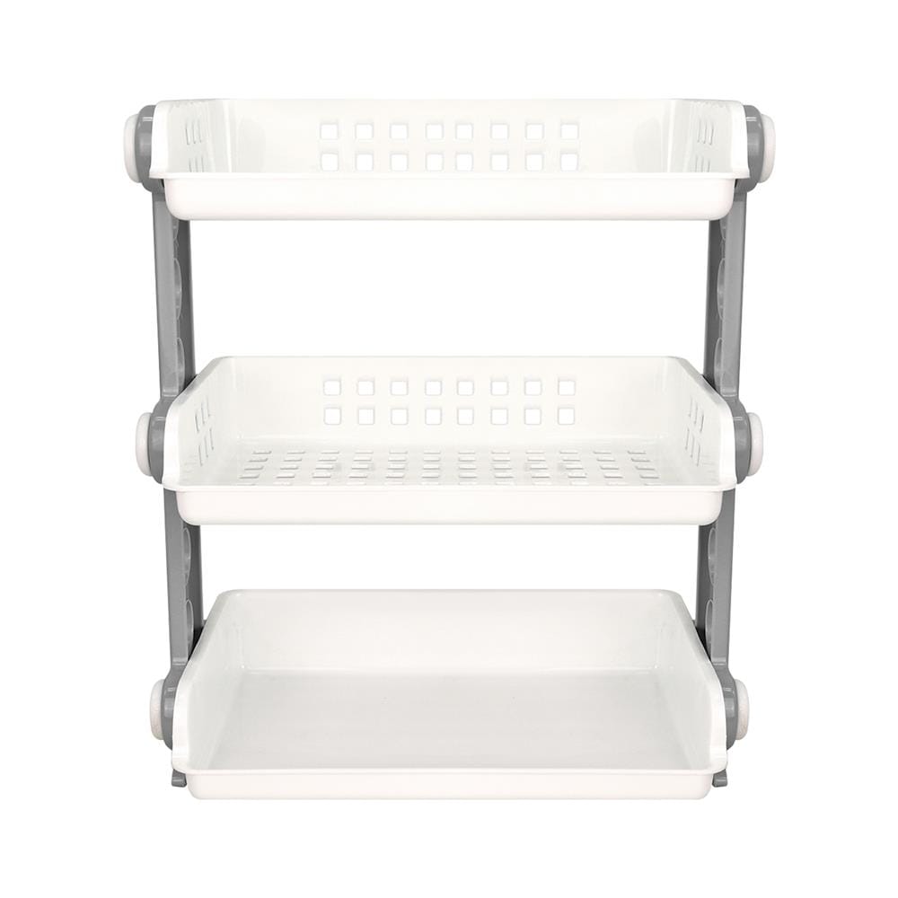 ชั้นวางของ 3 ชั้น STACKO ME 46.7x26.5x52.3 ซม. สีขาว/เทา