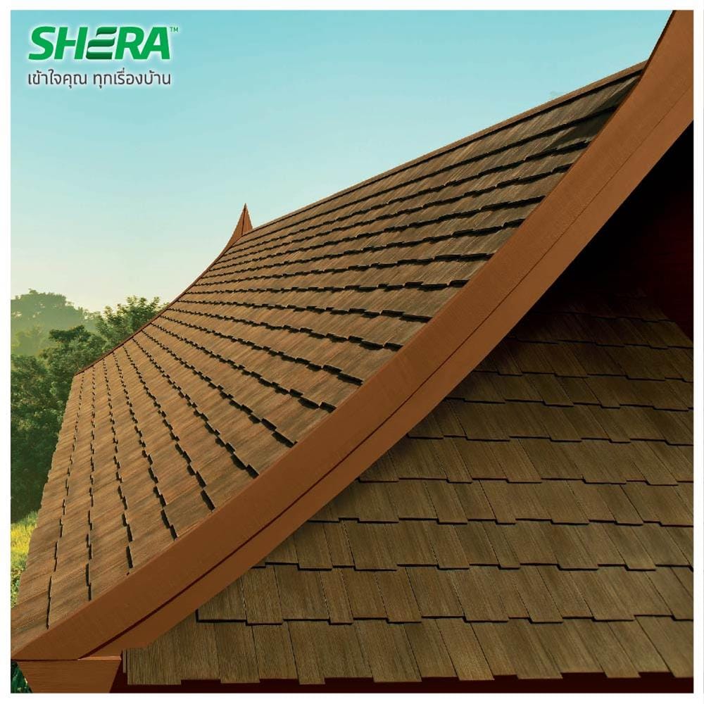 กระเบื้องหลังคา SHERA ซีดาร์เชค 35x20 ซม. สีเหลืองแซนเต้