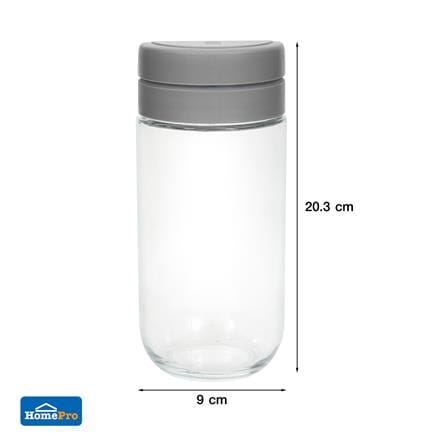 ขวดโหลแก้วฝากด KECH CLICKER 0.8 ลิตร สีเทา_5