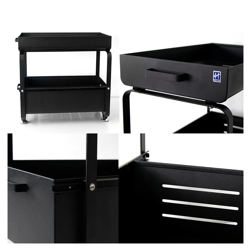 ชั้นวางของแบบลิ้นชัก 2 ชั้น HOMEST IC-008858 สีดำ