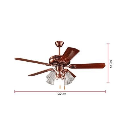 พัดลมโคมไฟ CARINI 552-4LRC สีน้ำตาล/ทองแดง 52 นิ้ว 5 ใบพัด 4 โคมไฟ_3