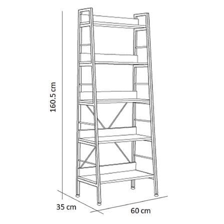 ชั้นวางของ 5 ชั้น FURDINI LADDER AD-LD5T สีน้ำตาล/ดำ_9