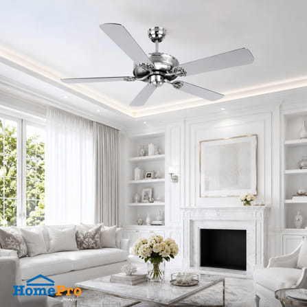 พัดลมไม่มีโคมไฟ CARINI 552-NC สีขาว/สีเงิน 52 นิ้ว 5 ใบพัด_3