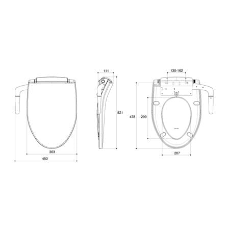 ฝารองนั่งอเนกประสงค์แบบไม่ใช้ไฟฟ้า KOHLER K-5724K-0 สีขาว_3