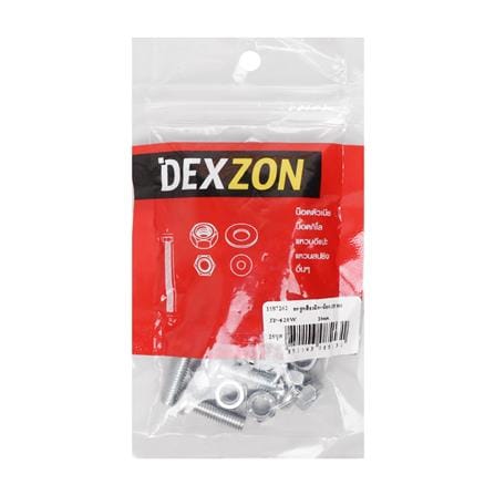 สกรูเกลียวมิลพร้อมนอต JP DEXZON 6X20 มม. แพ็ก 25 ชิ้น_1