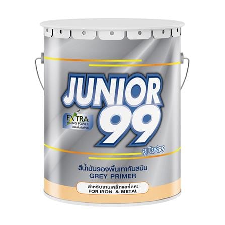 สีน้ำมันรองพื้นเทากันสนิม NIPPON PAINT JUNIOR 99 สีเทา 5 แกลลอน