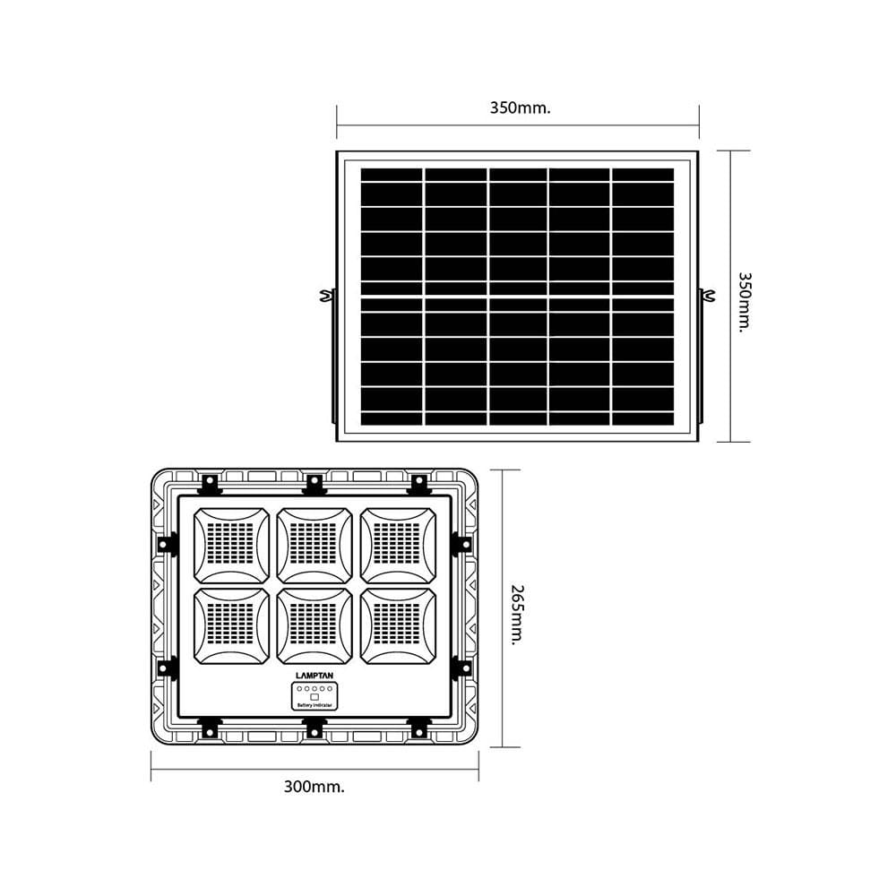 สปอตไลท์ SOLAR LAMPTAN JUMBO 150 วัตต์ DAYLIGHT สีดำ