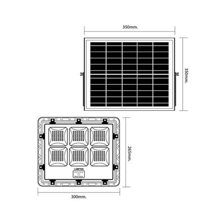 สปอตไลท์ SOLAR LAMPTAN JUMBO 150 วัตต์ DAYLIGHT สีดำ_6