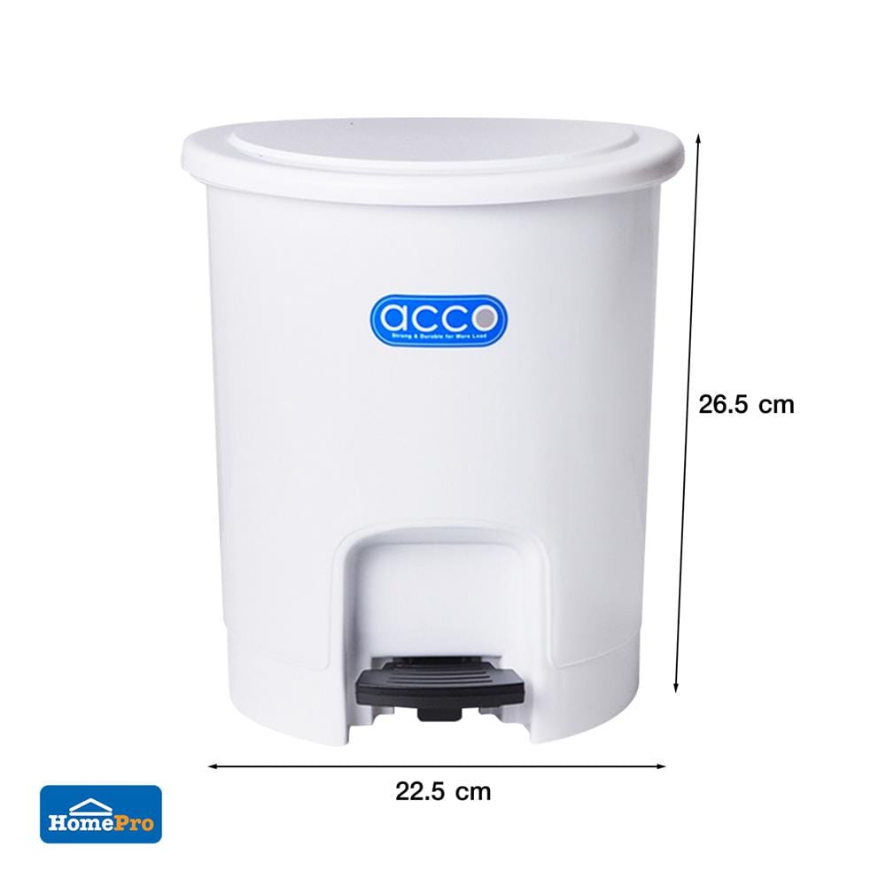 ถังขยะเหยียบกลม ACCO PASTEL 6L สีขาว