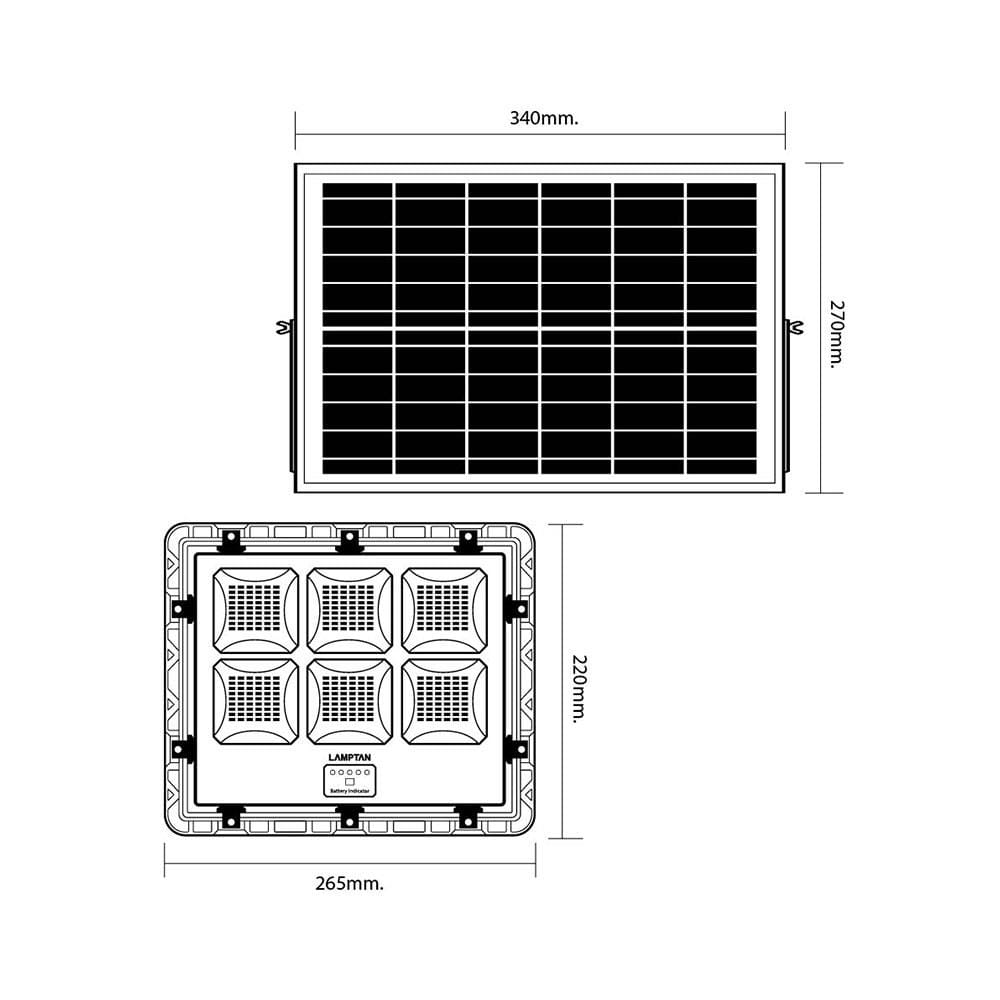 สปอตไลท์ SOLAR LAMPTAN JUMBO 100 วัตต์ DAYLIGHT สีดำ