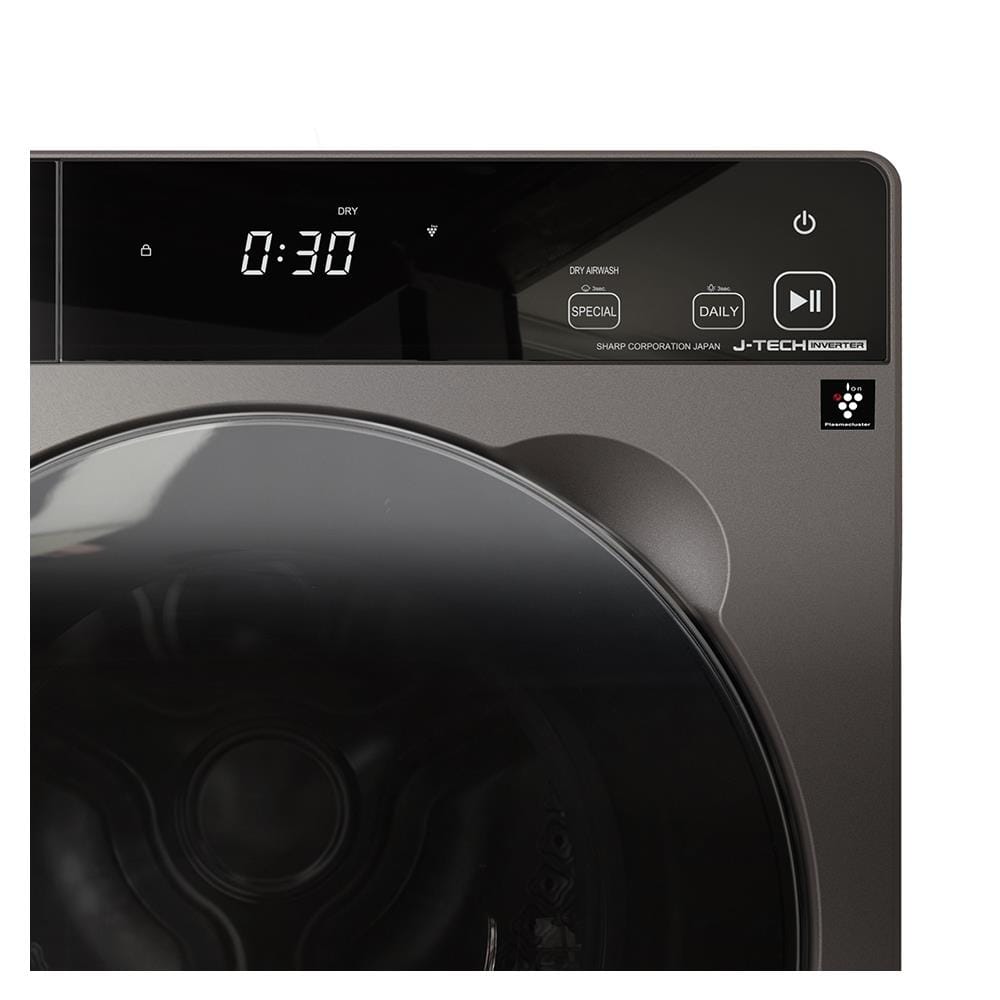 เครื่องซักอบผ้าฝาหน้า SHARP ES-DK1054PT-S 10.5/7 กก. สีเทา อินเวอร์เตอร์