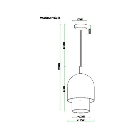 ไฟช่อ CARINI MODERN PH2148 แก้ว/โลหะ สีดำ/ขาว 1 หัว_5