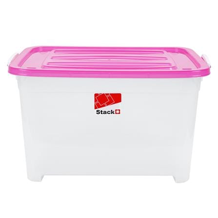 กล่องเก็บของมีล้อ STACKO S55 A 50 ลิตร 58X40X32 ซม. สีชมพู_1