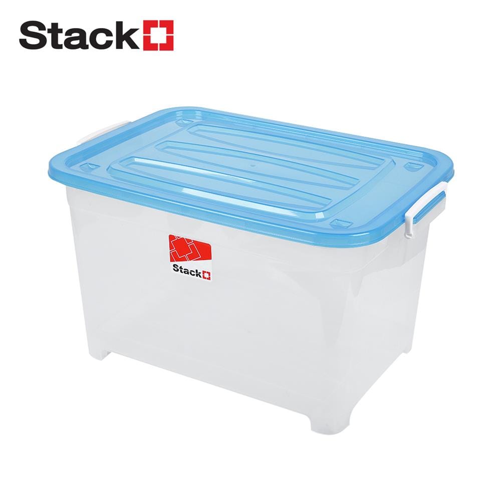 กล่องเก็บของมีล้อ STACKO S55 A 50 ลิตร 58X40X32 ซม. สีฟ้า