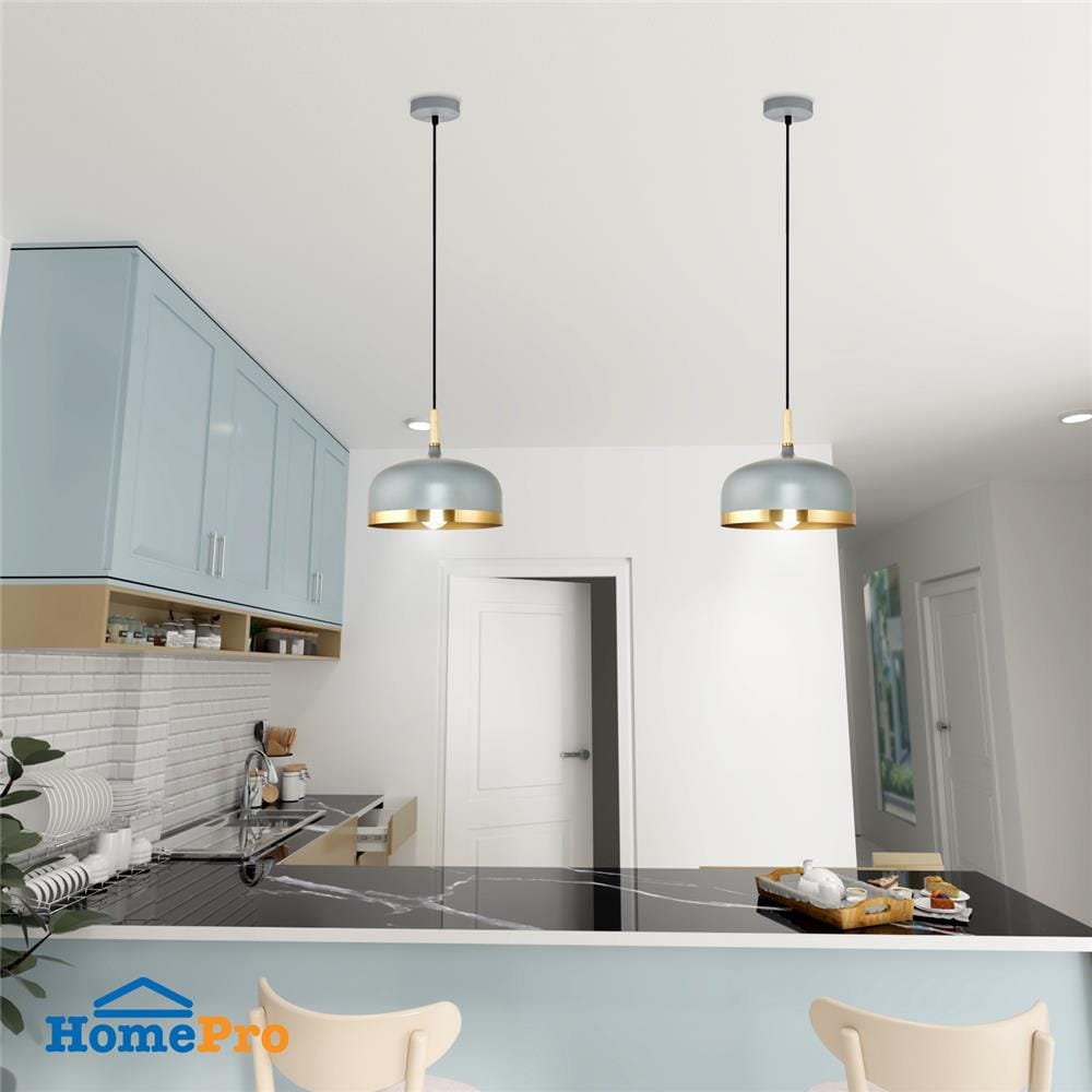 ไฟช่อ CARINI MODERN PH2154 สีเทา/ทอง/ลายไม้ 1 หัว