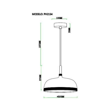 ไฟช่อ CARINI MODERN PH2154 สีเทา/ทอง/ลายไม้ 1 หัว_5