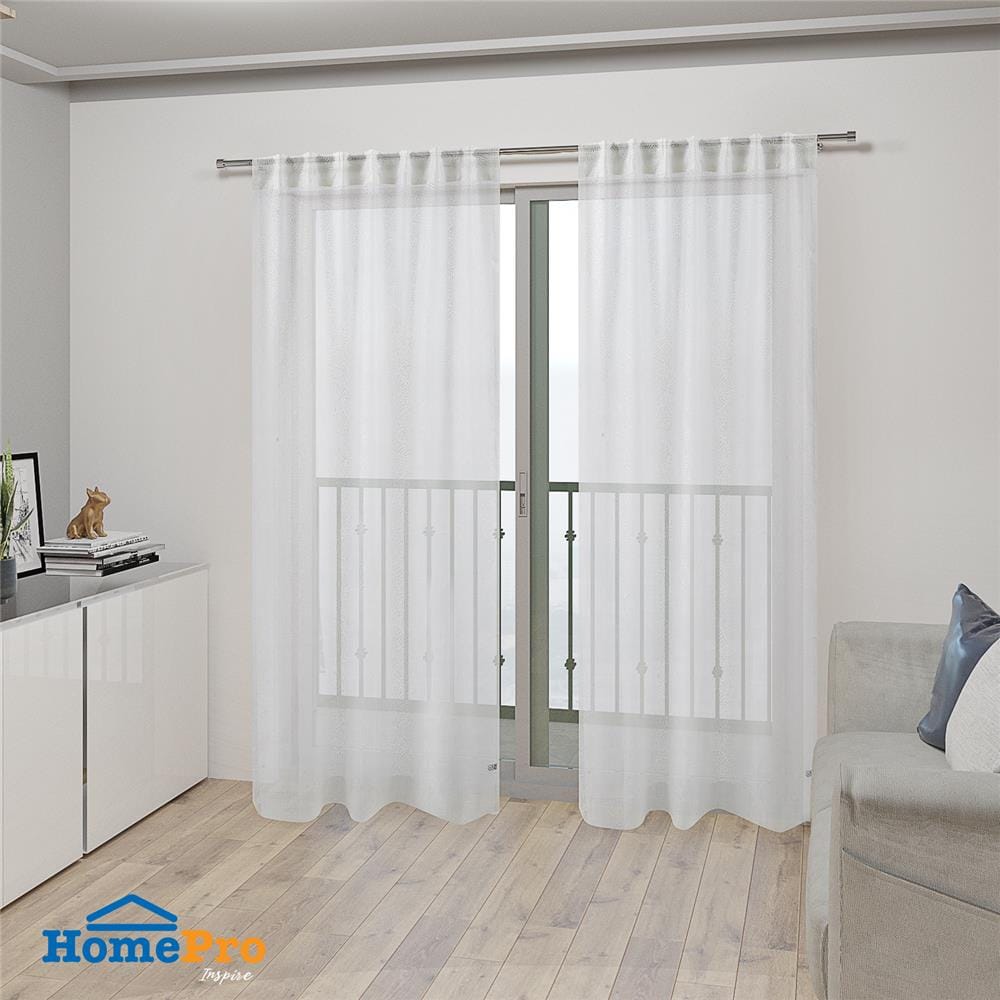 ผ้าม่านโปร่งซ่อนหู HOME LIVING STYLE CORAL 135x220 ซม. สีขาว