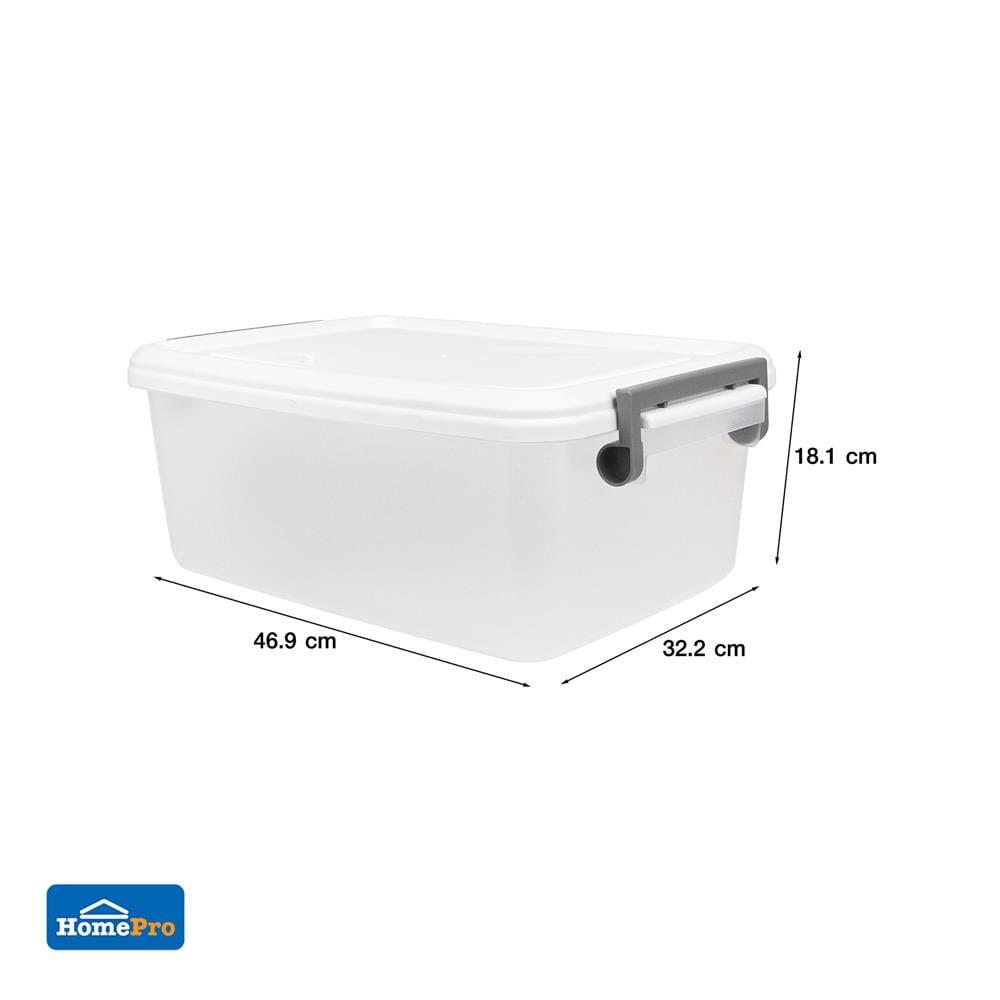 กล่องเก็บของ STACKO AZ 17 ลิตร 46.9x32.2x18.1 ซม. สีขาวขุ่น