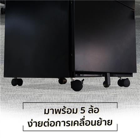 ตู้ลิ้นชักเหล็ก 3 ลิ้นชัก พร้อมเบาะฟ้า DESKSPACE สีดำ/ฟ้า_7