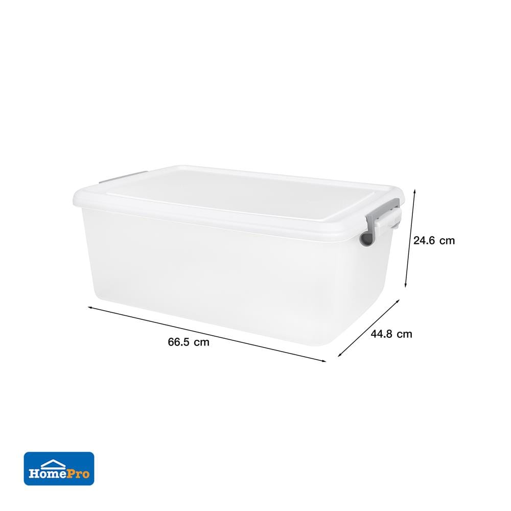 กล่องเก็บของ STACKO AZ 50 ลิตร 66.5x44.8x24.6 ซม. สีขาวขุ่น