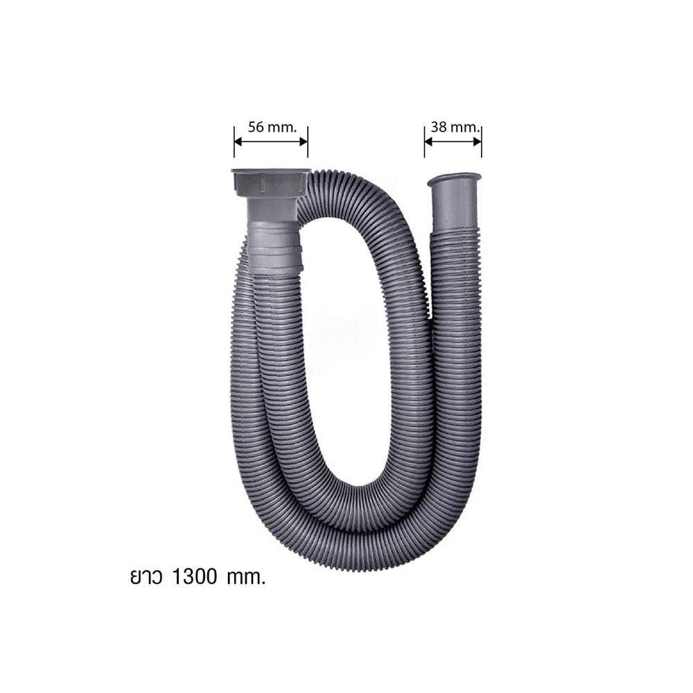 ท่อย่น+แคลมป์รัด PARNO AC03 1.3 ม. สีเทา