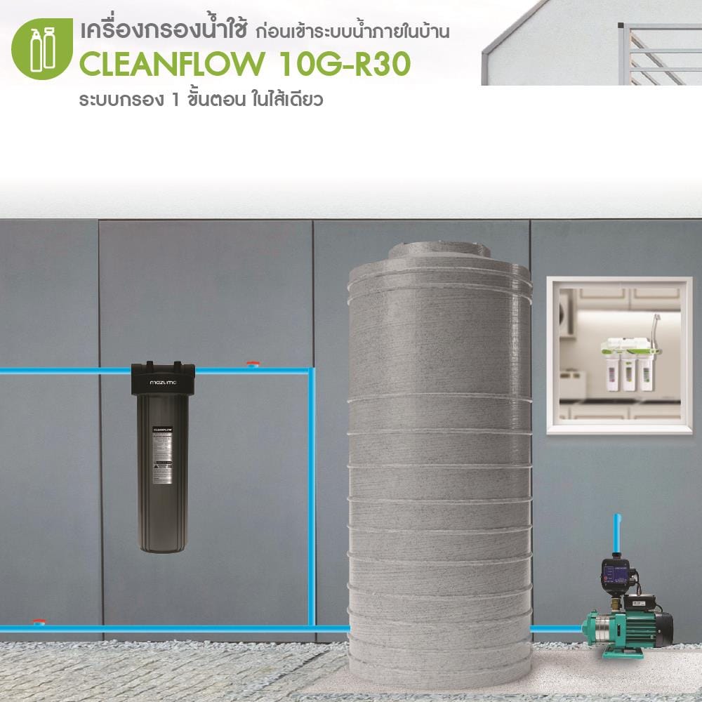 เครื่องกรองน้ำใช้ MAZUMA CLEANFLOW 10G-R30