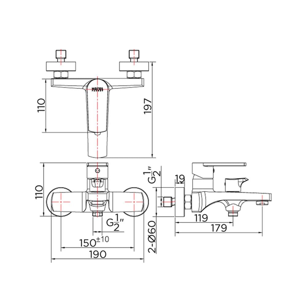 ก๊อกผสมอ่างอาบ KARAT FAUCET KF-58-720-50