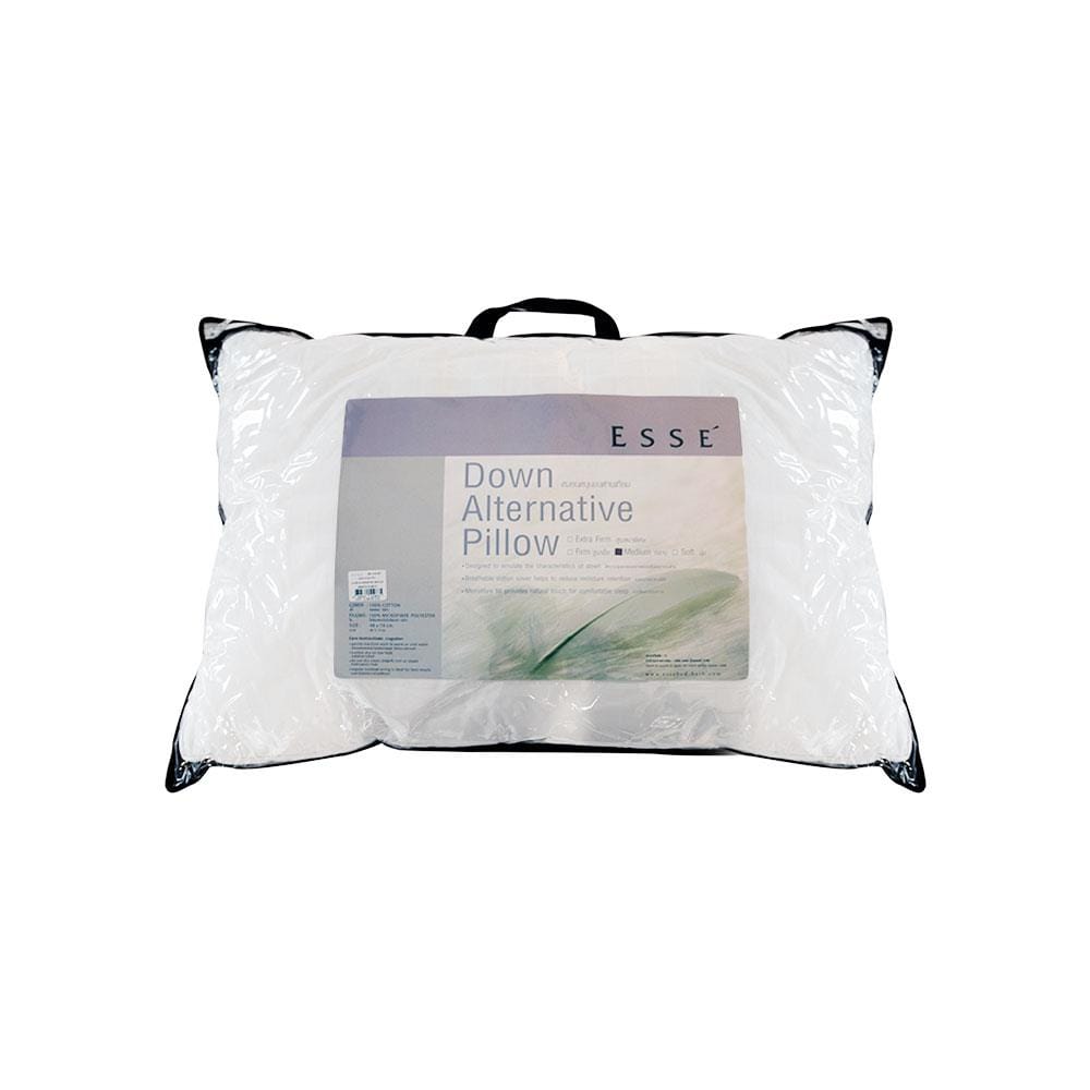 หมอนหนุน ขนห่านเทียม ESSE DOWN ALTERNATIVE MEDIUM PL-DM 19x29 นิ้ว สีขาว