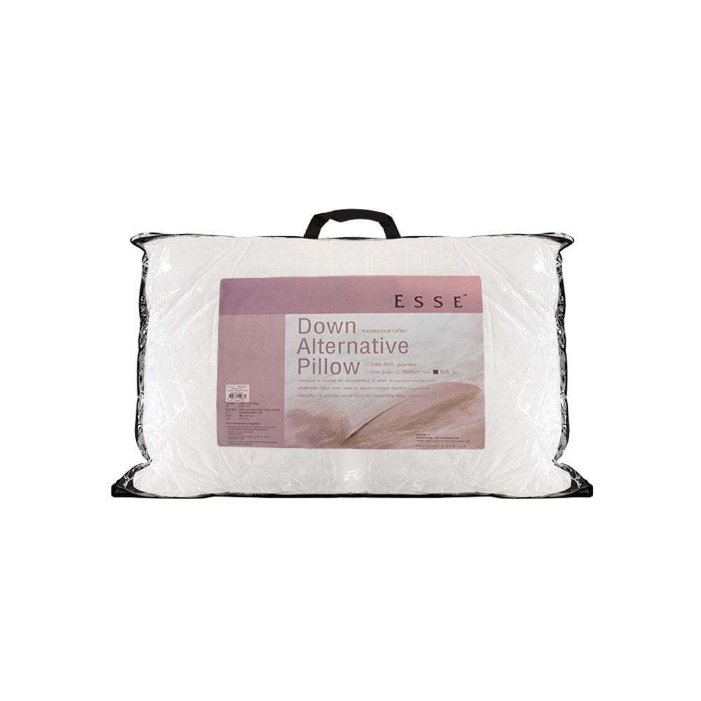 หมอนหนุน ขนห่านเทียม ESSE DOWN ALTERNATIVE SOFT PL-DS 19x29 นิ้ว สีขาว