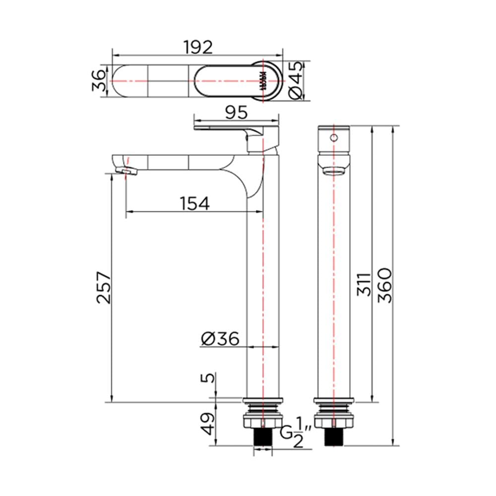 ก๊อกอ่างล้างหน้าเดี่ยวเคาน์เตอร์ KARAT FAUCET KF-58-611-50