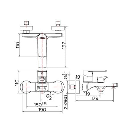 ก๊อกผสมอ่างอาบ KARAT FAUCET KF-58-720-55_1