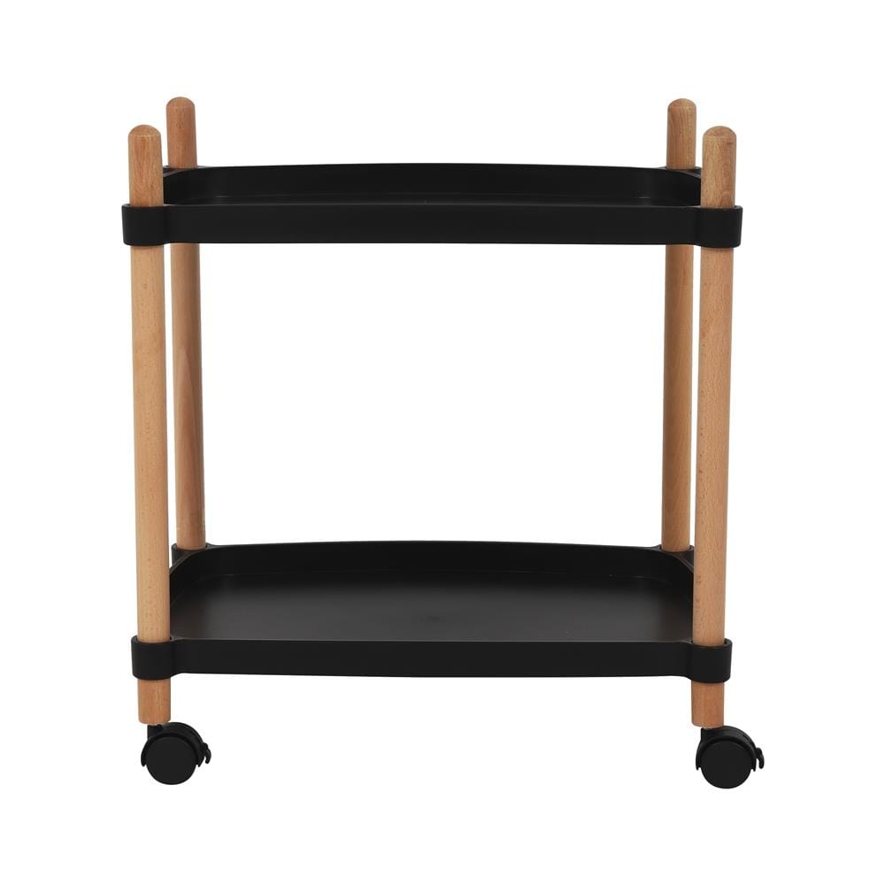 ชั้นวางของ 2 ชั้น มีล้อ STACKO FOREST 47x31x52 ซม. สีดำ