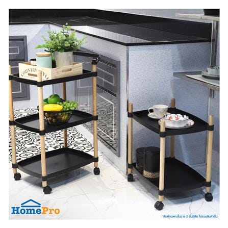 ชั้นวางของ 2 ชั้น มีล้อ STACKO FOREST 47x31x52 ซม. สีดำ_3