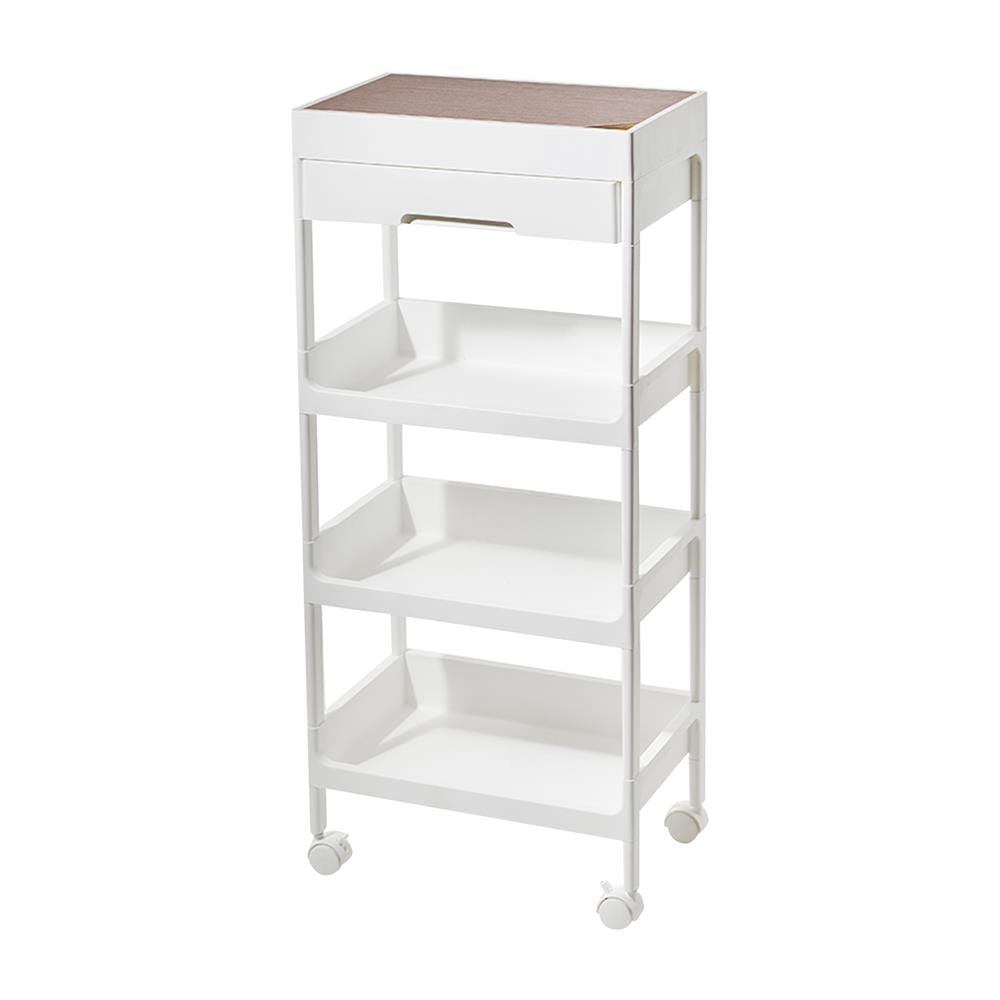 ชั้นวางของ 4 ชั้น มีล้อ STACKO TILLA 41x26x93.5 ซม. สีขาว