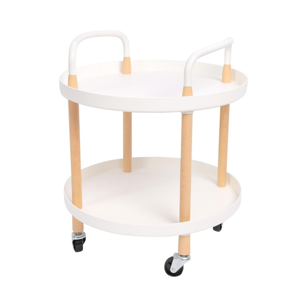ชั้นวางของ 2 ชั้น มีล้อ STACKO RONDA 48x48x56 ซม. สีขาว_1