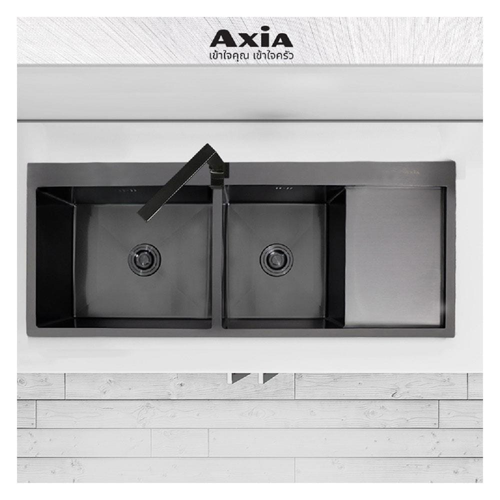 ซิงค์ฝัง 2 หลุม 1 ที่พัก AXIA MIDNIGHT 12051 สีดำ