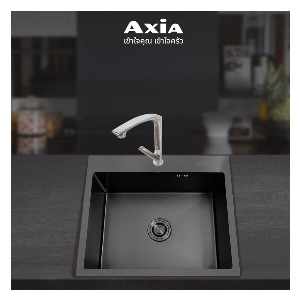 ซิงค์ฝัง 1 หลุม AXIA MIDNIGHT 6050 สีดำ