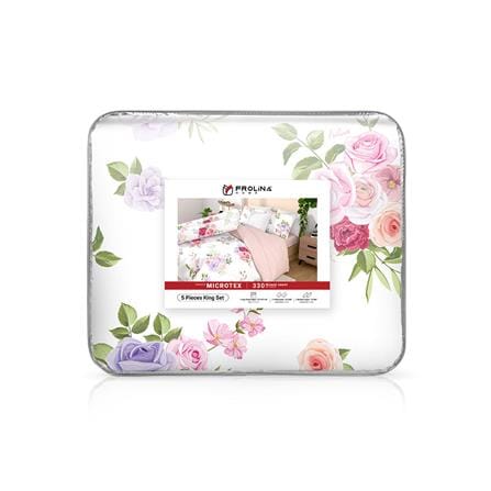 ชุดผ้าปูที่นอน 6 ฟุต (ชุด 6 ชิ้น) FROLINA MICROTEX DF025 สีชมพู_4