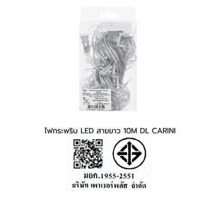 ไฟกะพริบ LED CARINI สายขาวใส 10 เมตร DAYLIGHT_5