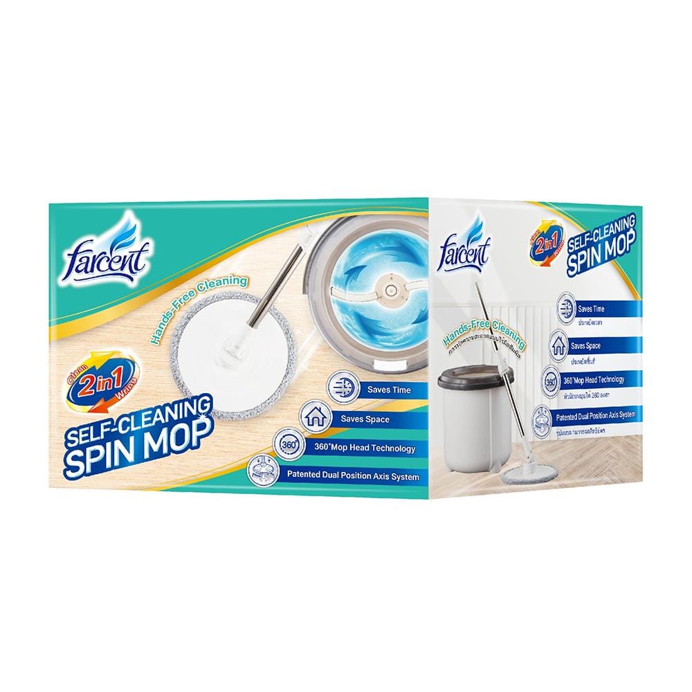 ชุดอุปกรณ์ถังปั่นพร้อมไม้ม็อบ FARCENT SELF-CLEANING