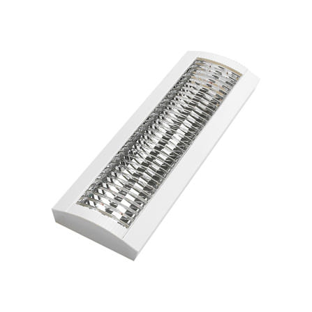 โคมตะแกรงติดลอย CARINI HP209W 2x600 สีขาว/เงิน_0