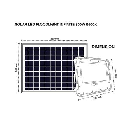 ไฟสปอตไลท์ SOLAR RACER FLOODLIGHT 300 วัตต์ WARM WHITE สีเทา_7