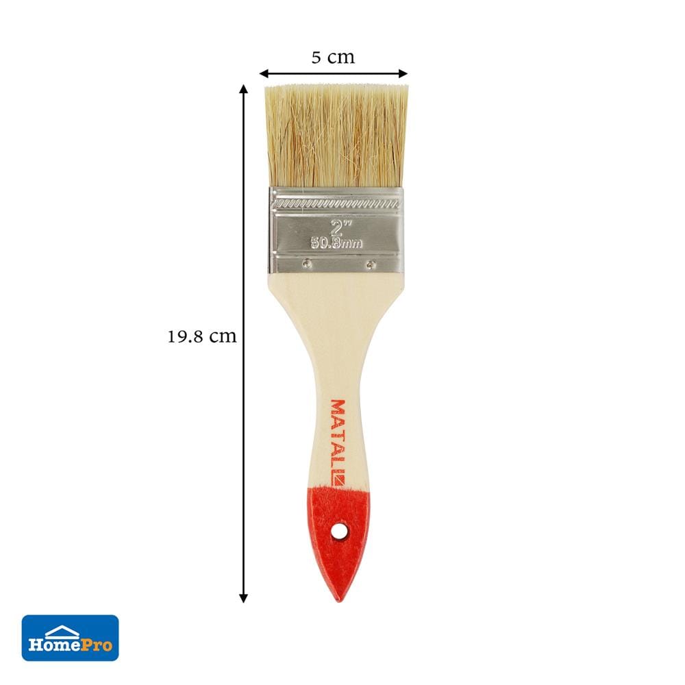 แปรงทาสีขนสังเคราะห์ด้ามไม้ปลายแดง MATALL H203 2 นิ้ว