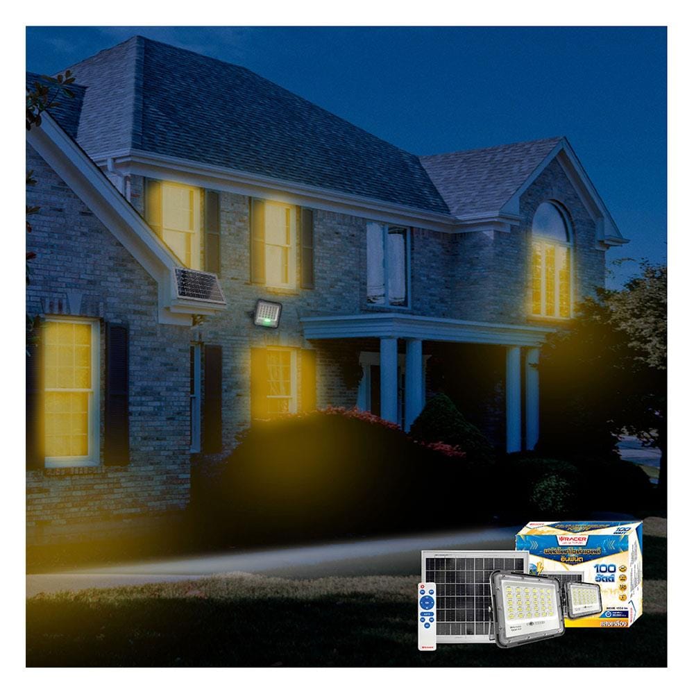ไฟสปอตไลท์ SOLAR RACER FLOODLIGHT 100 วัตต์ WARM WHITE สีเทา
