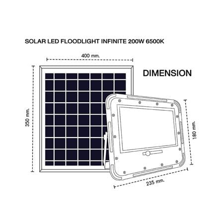 ไฟสปอตไลท์ SOLAR RACER FLOODLIGHT 200 วัตต์ WARM WHITE สีเทา_8
