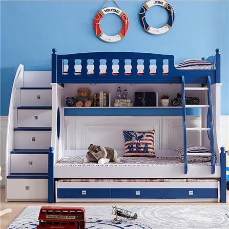 เตียง 2 ชั้นเเละบันได DREAM CAR KID MARINE 611-5B สีนํ้าเงิน/ขาว_3