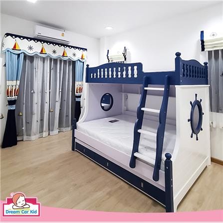 เตียง 2 ชั้นเเละบันได DREAM CAR KID MARINE 611-5B สีนํ้าเงิน/ขาว_5