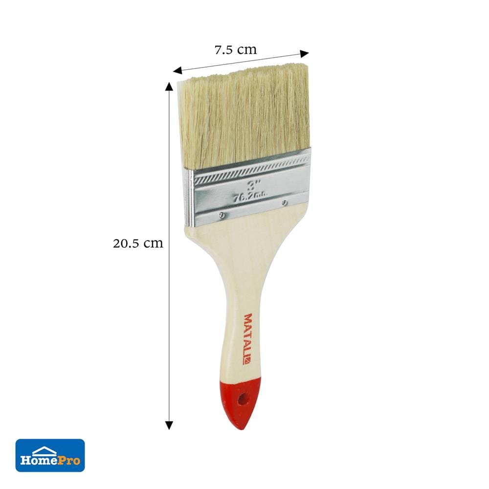 แปรงทาสีขนสังเคราะห์ด้ามไม้ปลายแดง MATALL H205 3 นิ้ว