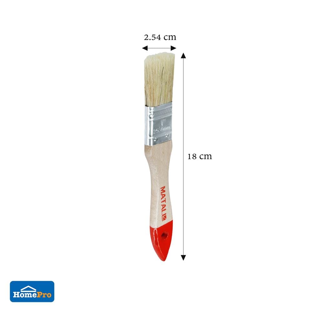 แปรงทาสีขนสังเคราะห์ด้ามไม้ปลายแดง MATALL H201 1 นิ้ว